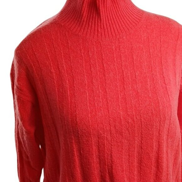 J.Crew Sweater Red High Neck Knit Wool Blend Long Sleeve Womens Size Small - Picture 3 of 7